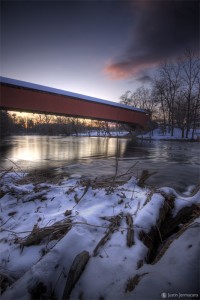 "Red Bridge Sunset HDR" - Reading, PA